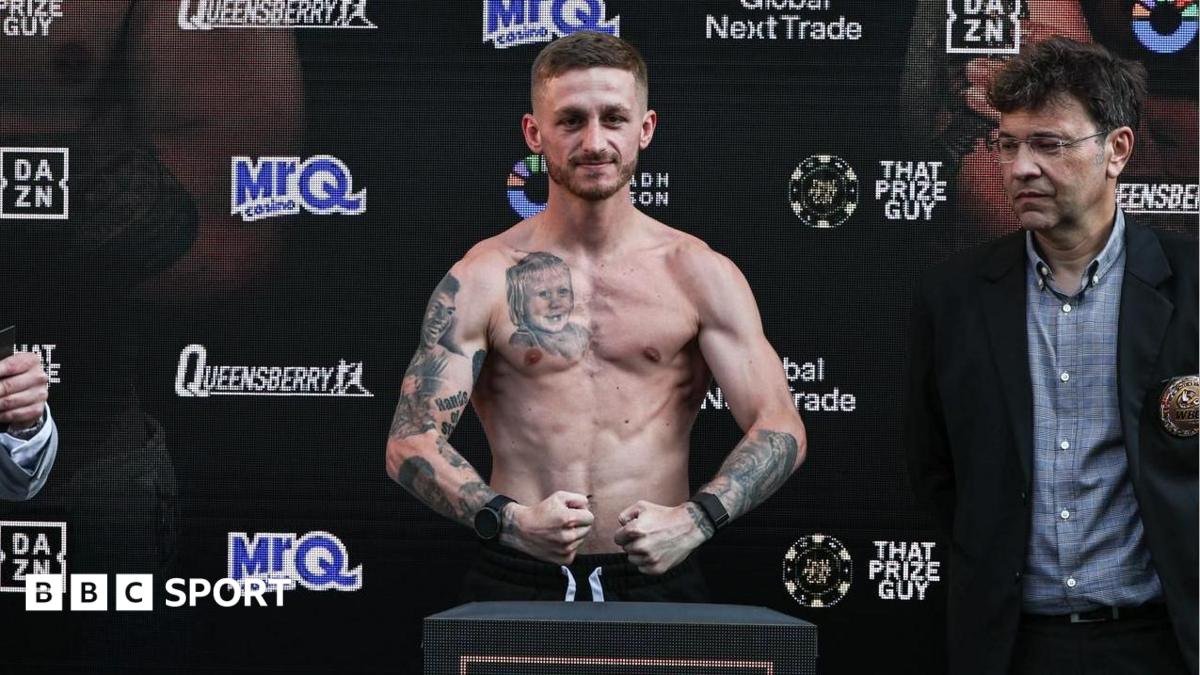 Ryan Garner and Michael Magnesi face-off after their weigh-in for their fight
