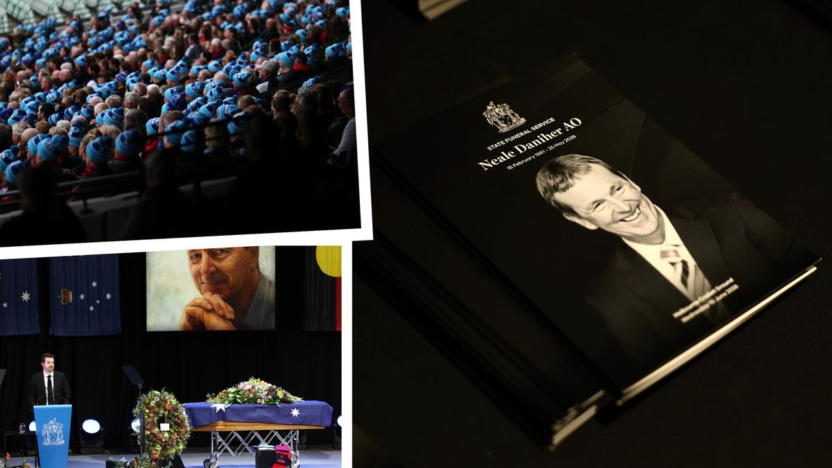 Neale Daniher: Family, friends, dignitaries and AFL figures gather for State funeral service at the MCG