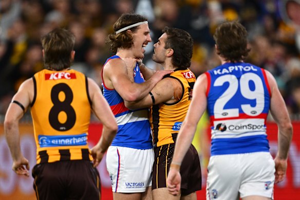 Michael Sellwood and Nick Watson had plenty to say to each other throughout a fiery match.