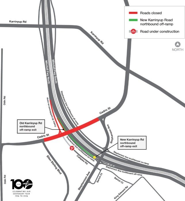 The new exit is “approximately 500 metres south” of the original exit, according to Main Road