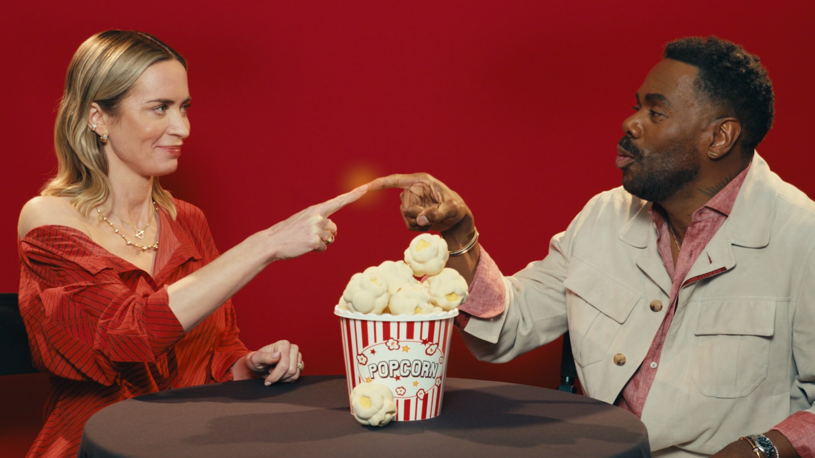 Disclosure Day's Emily Blunt, Colman Domingo on 'Popcorn Questions'