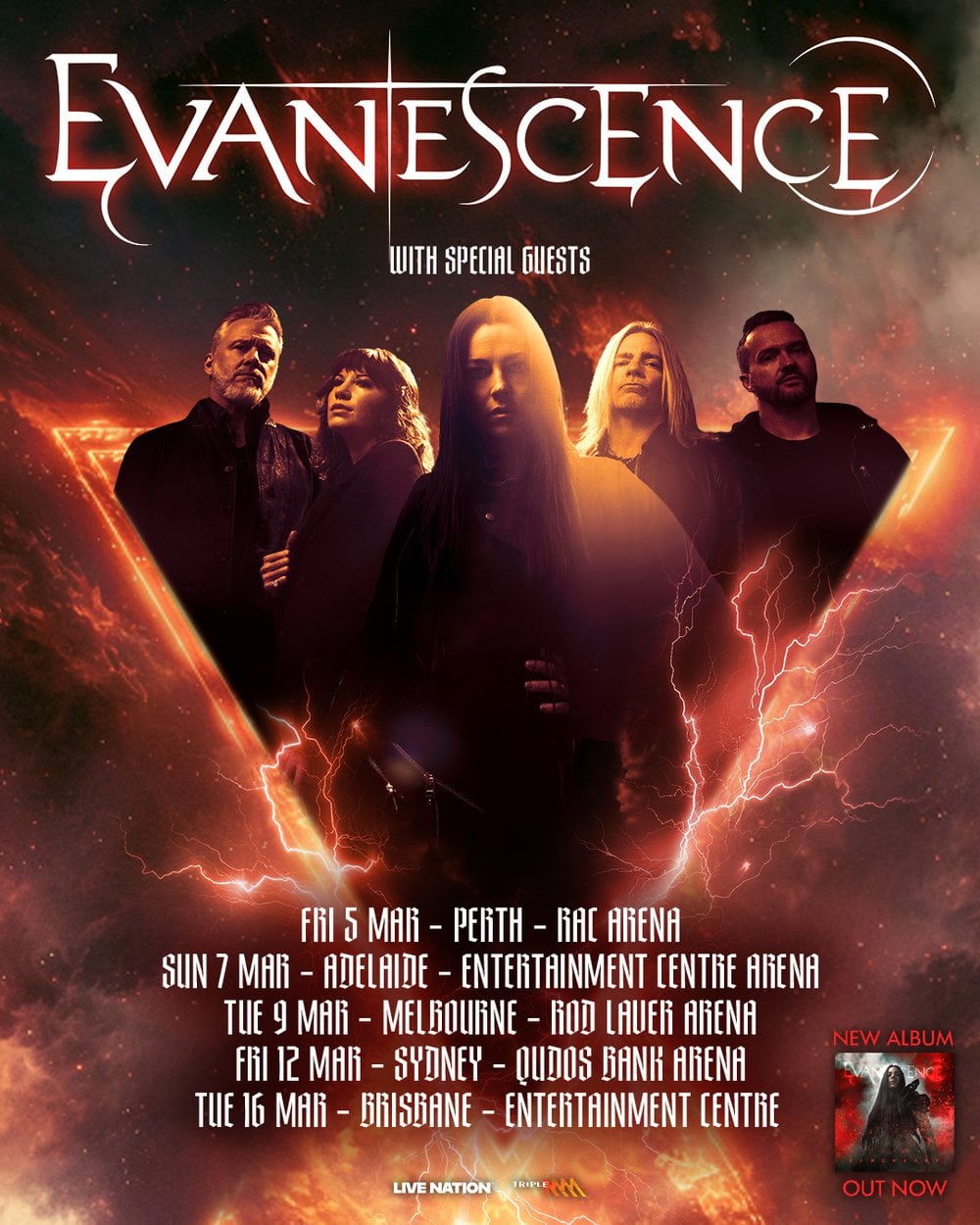 Evanescence live in Australia this March 2027. The Sanctuary World Tour
