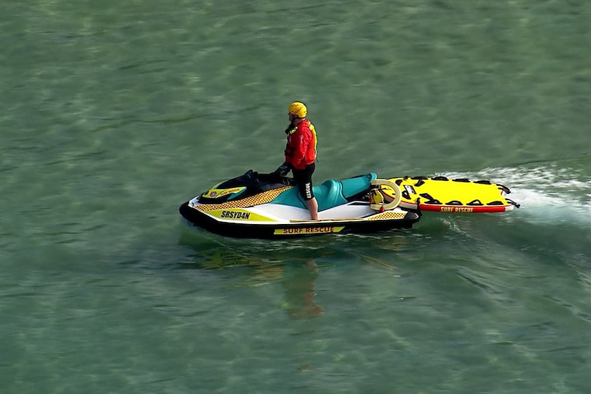 a lifesaver on a jet ski at coogee beach