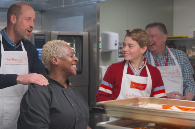 Prince George and Prince William at The Passage homeless charity 2025