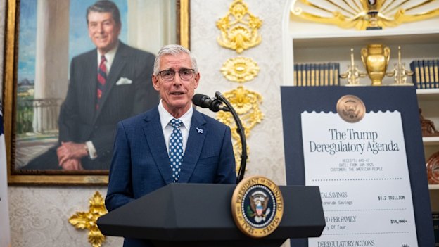 Greg Foran at the White House last month.