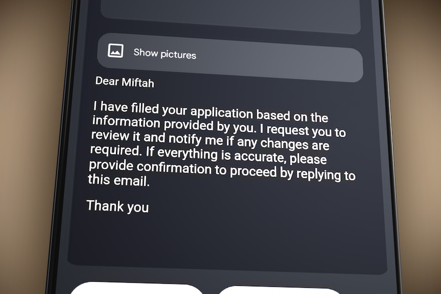 Graphic - Future Care employee Rabia says she will fill out application
