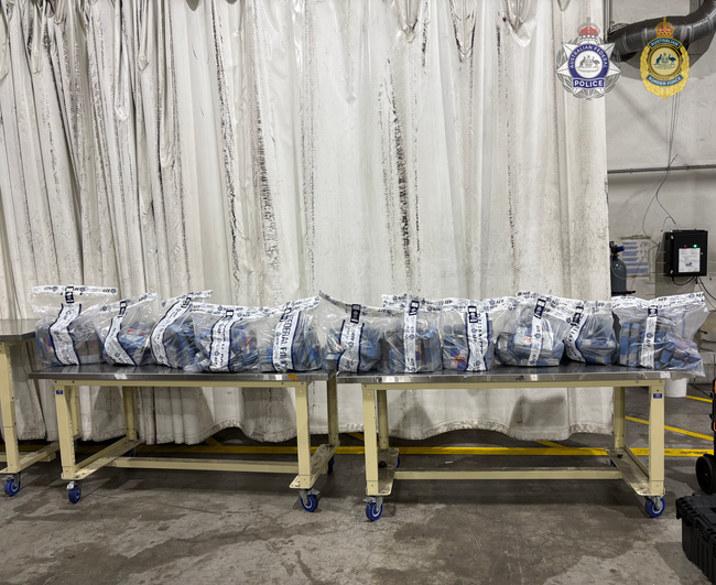 AFP seized 110 bricks of compressed white powder, each weighing 1kg.