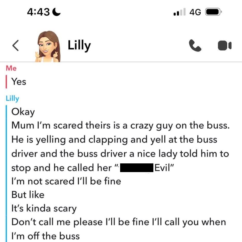 A snapchat conversation with a user named "Lilly".