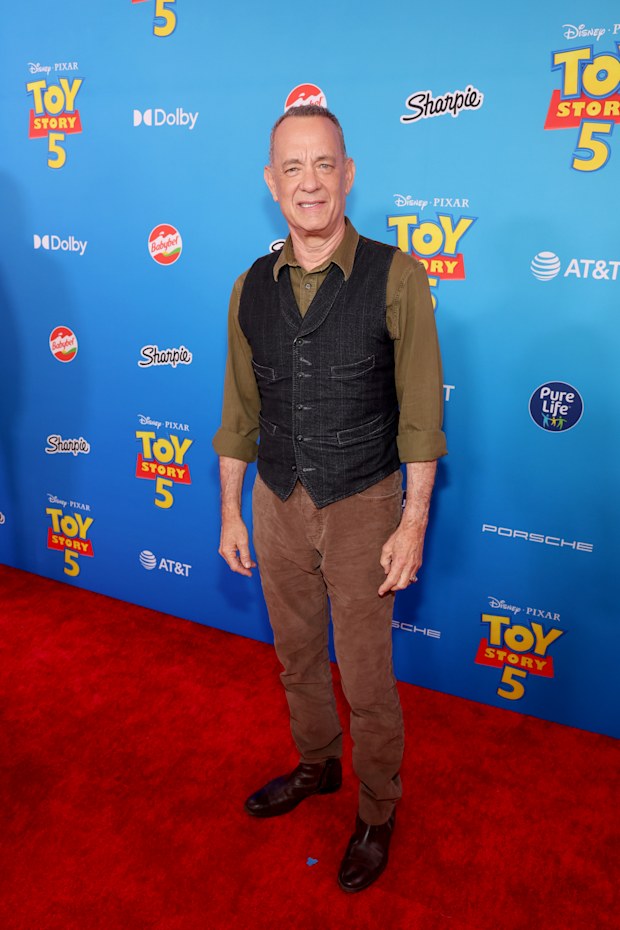 Tom Hanks attends the Toy Story 5 Los Angeles World Premiere at Dolby Theatre in Los Angeles, California on June 09, 2026.