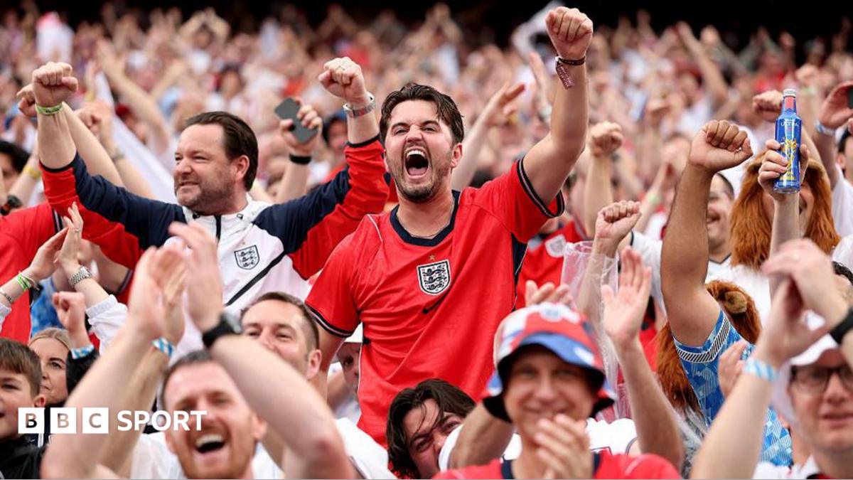 England supporters cheering