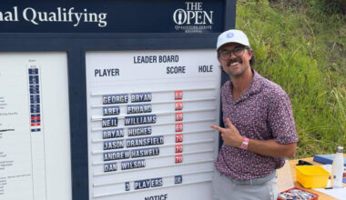 George Bryan celebrates after his round at Regional Qualifying