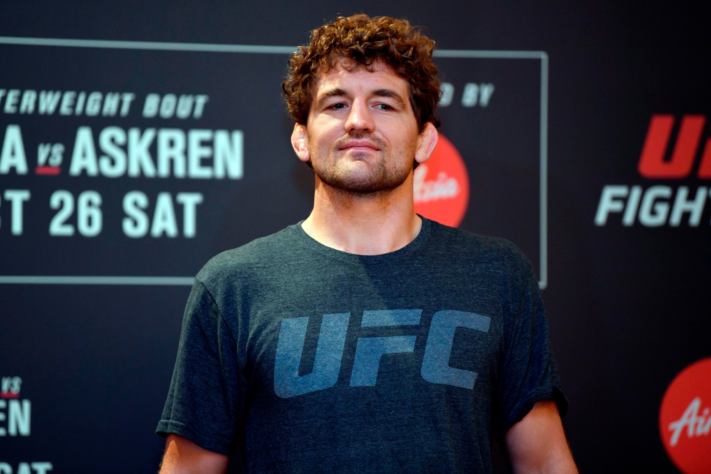 SINGAPORE, SINGAPORE - OCTOBER 24: Ben Askren poses for media during the UFC Fight Night Ultimate Media Day at the Mandarin Oriental on October 24, 2019 in Singapore, Singapore. (Photo by Jeff Bottari/Zuffa LLC via Getty Images)