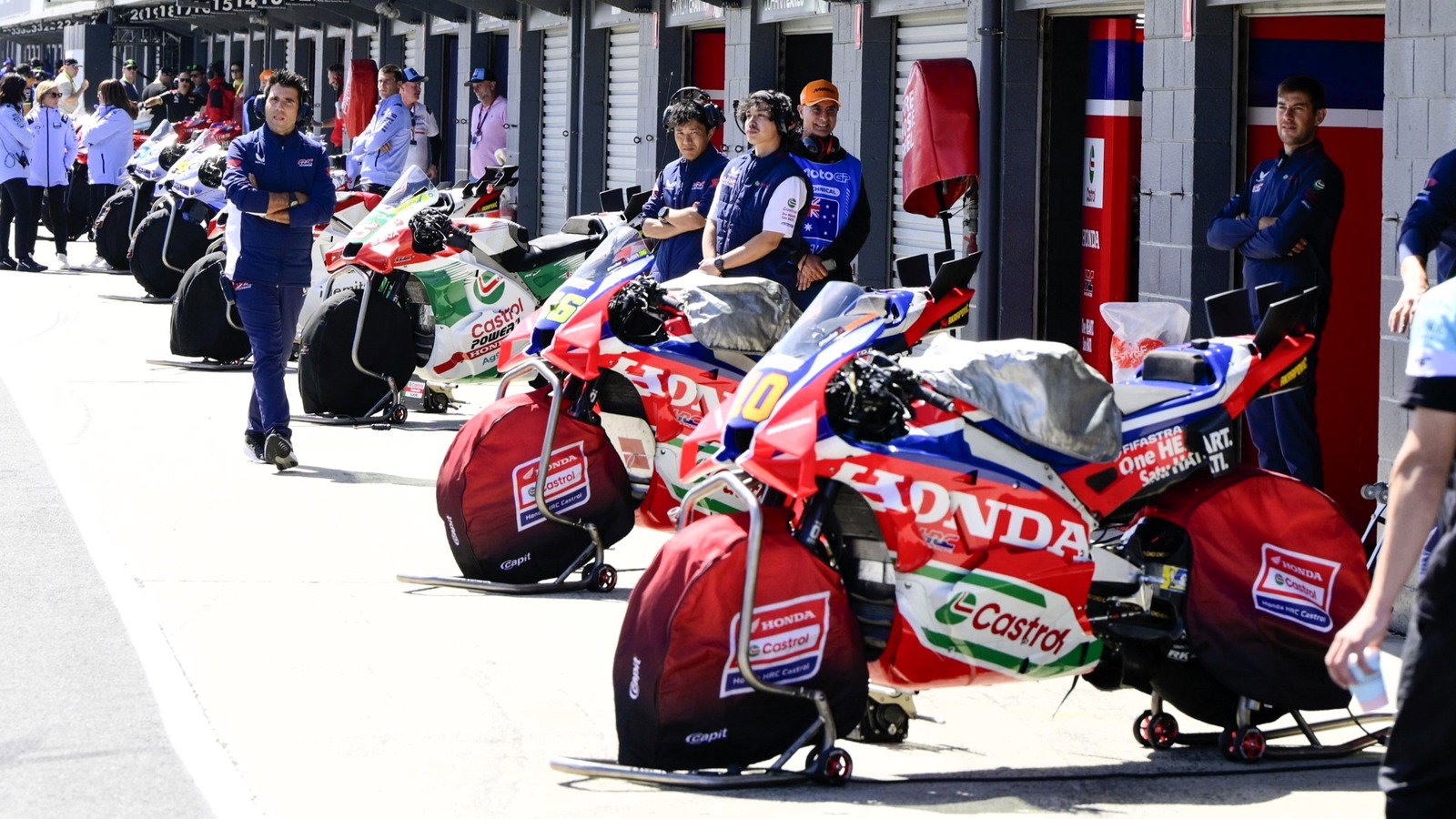 Pit lane, 2026 Australian MotoGP. 