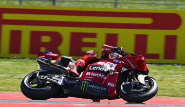 Marc Marquez, Pirelli banner, 2026 Italian MotoGP.