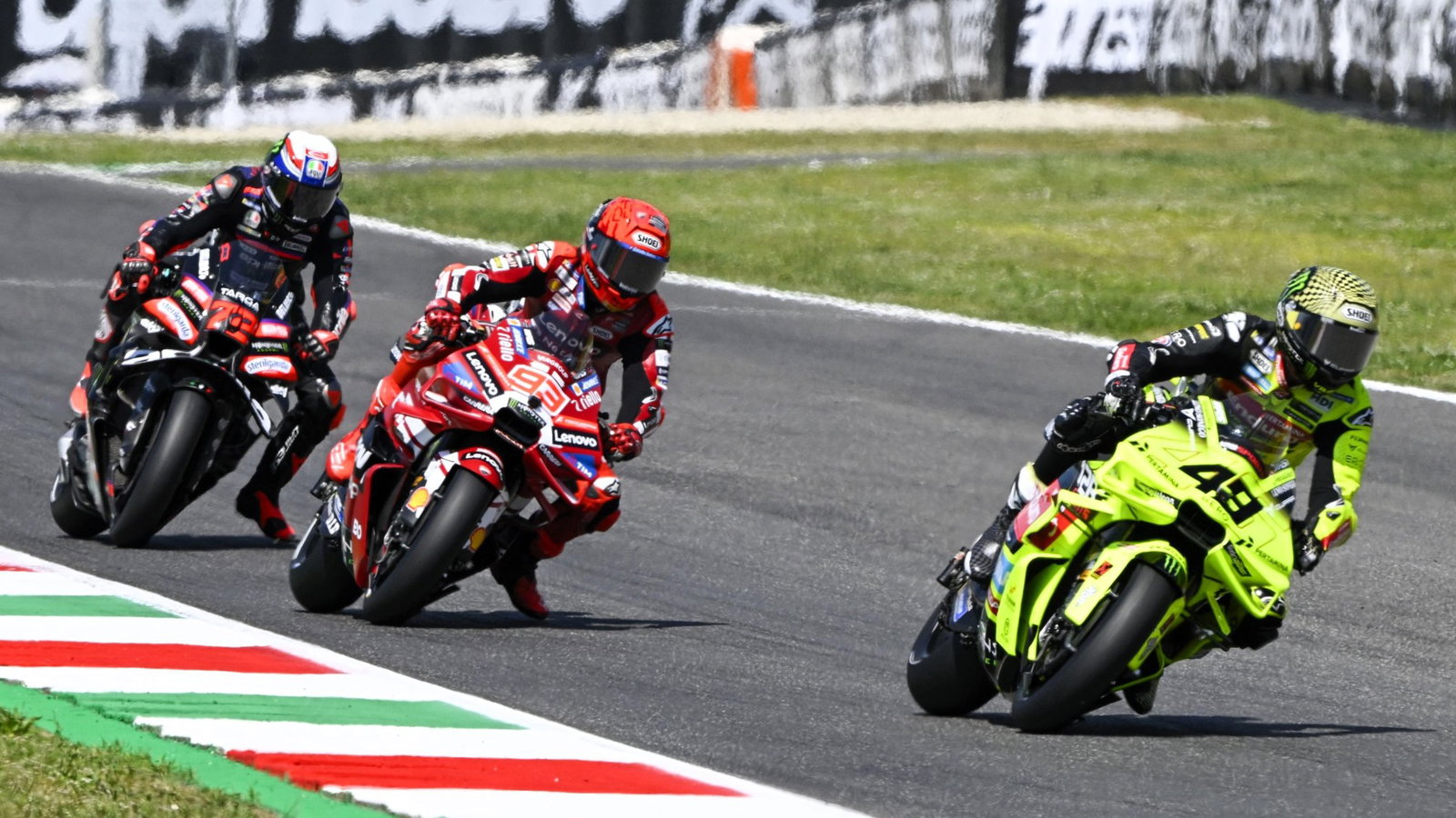 di Giannantonio, Marc Marquez, Bezzecchi, 2026 Italian MotoGP.