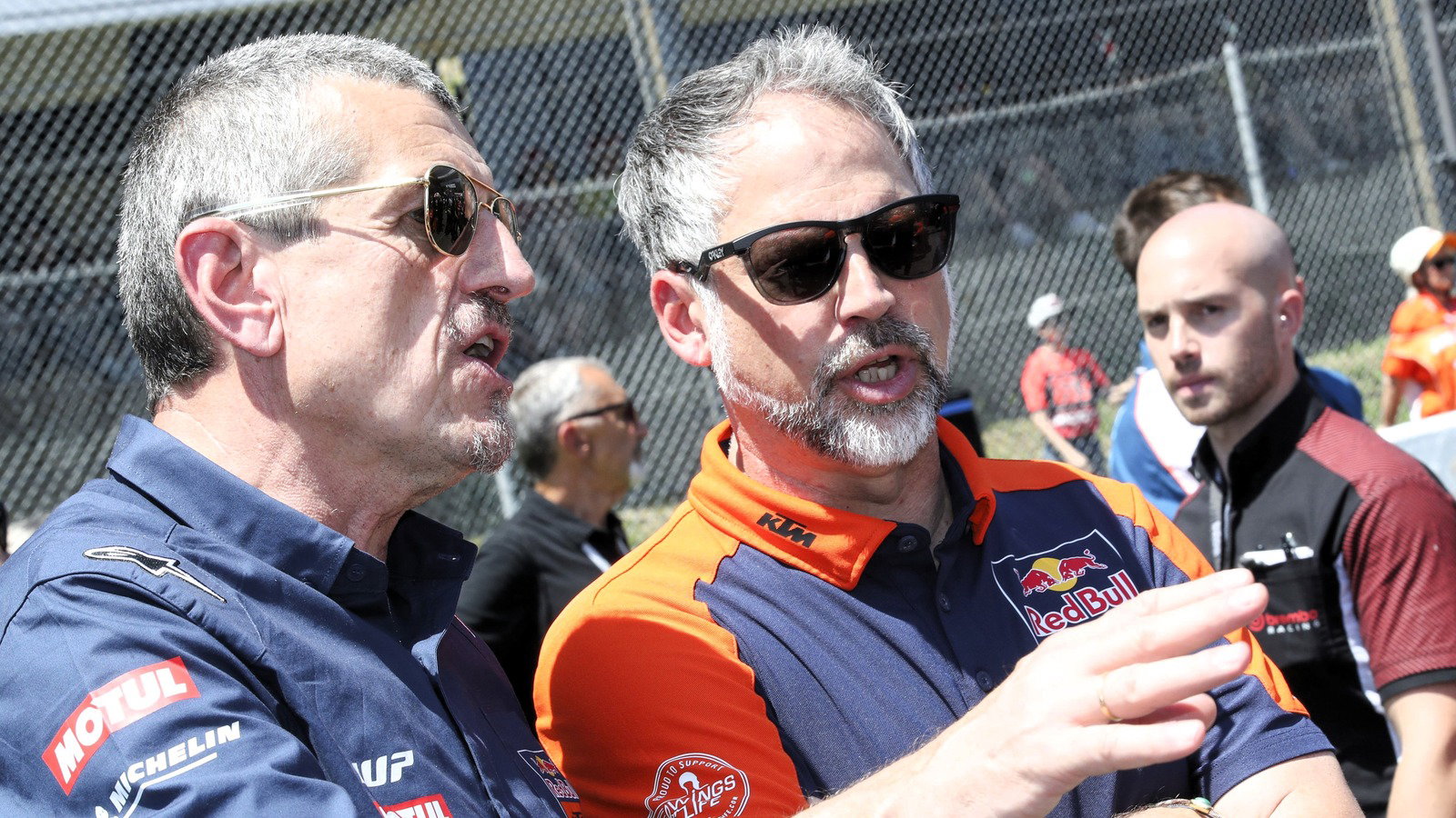 Guenther Steiner, Jens Hainbach (KTM), 2026 Italian MotoGP.