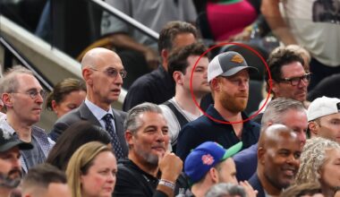 Prince Harry relegated to eighth row at NBA Finals clash as celebrity peers enjoy the action from courtside - as New York Knicks win title