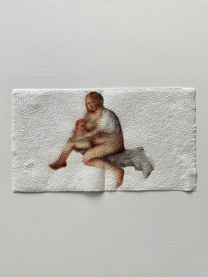 airbrushed onto paper towels, these fragile artworks explore memory and perception - 9