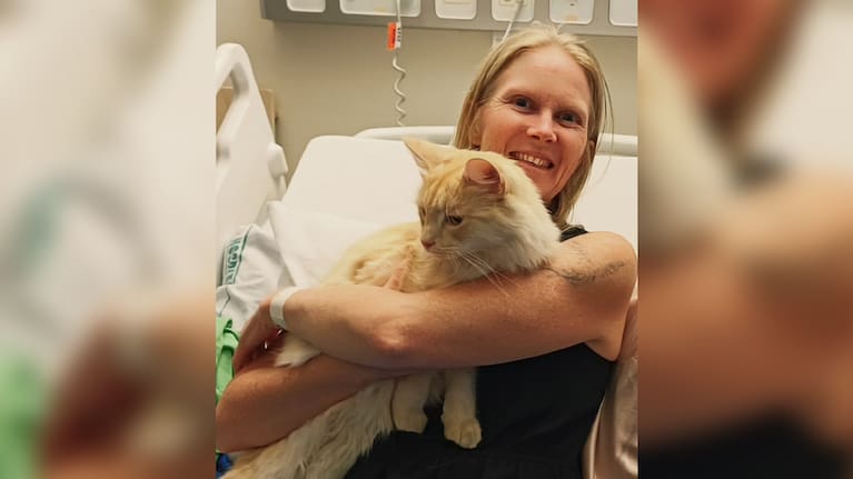 Herbert has had multiple visits from her cat Chippy while in recovery.