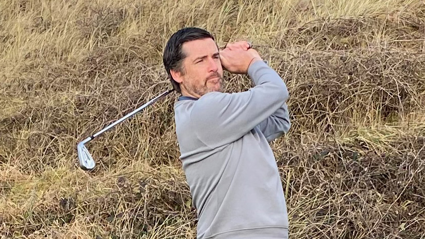 Photo of Joe Ferguson testing the Cleveland Halo XL Full-Face Iron