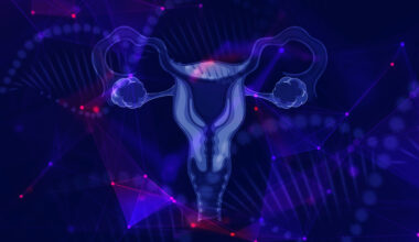 Digital DNA background of plexus lines environment and uterus