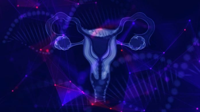 Digital DNA background of plexus lines environment and uterus