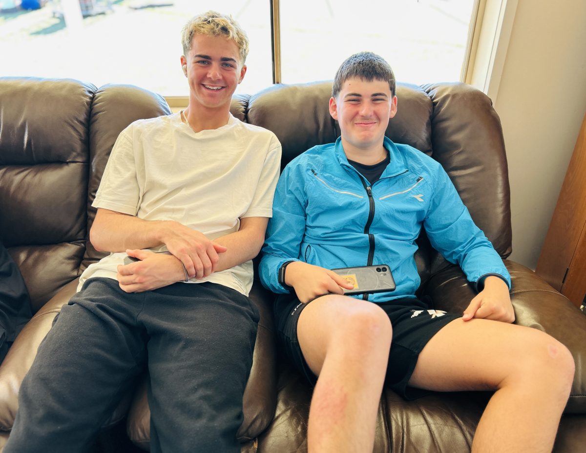 two guys in chair
