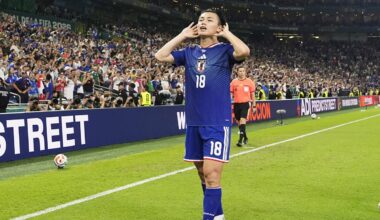 Football: Ueda hits brace as Japan thrash Tunisia in milestone match