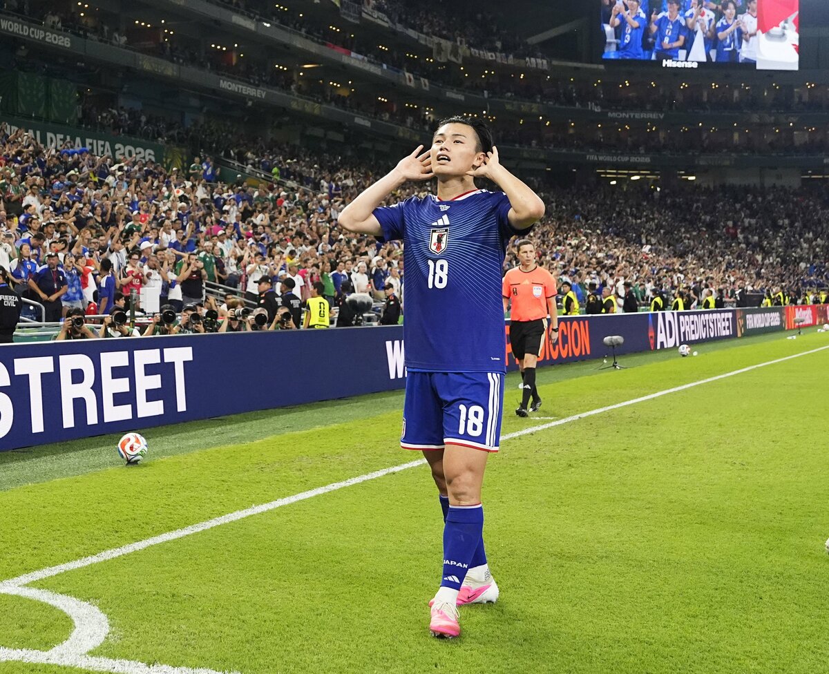 Football: Ueda hits brace as Japan thrash Tunisia in milestone match