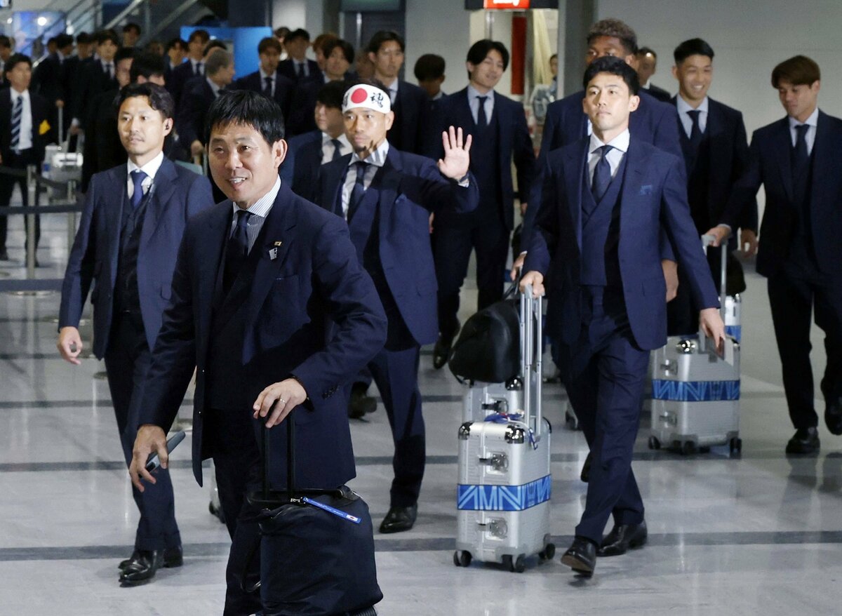 Football: Japan squad depart for pre-World Cup camp in Mexico