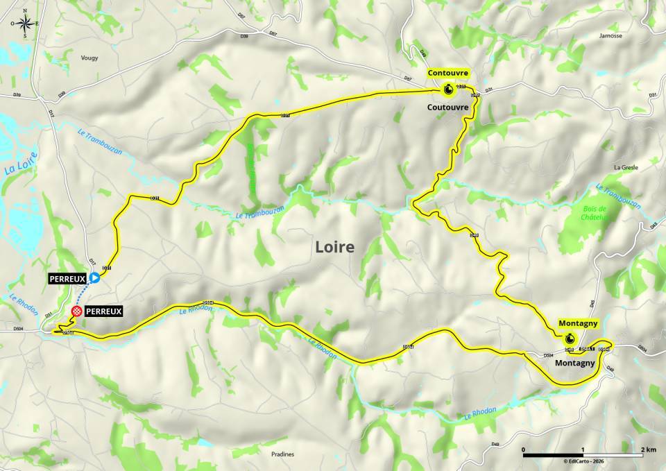 Tour Auvergne-Rh&ocirc;ne-Alpes 2026 stage 3 TTT map