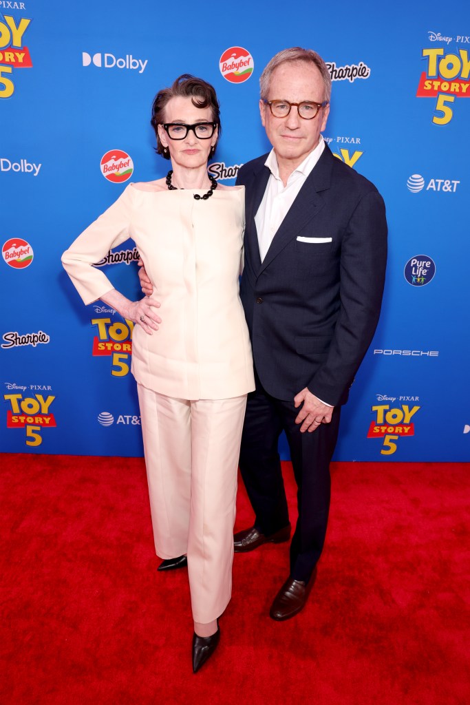 Joan Cusack and Richard Burke at the "Toy Story 5" premiere