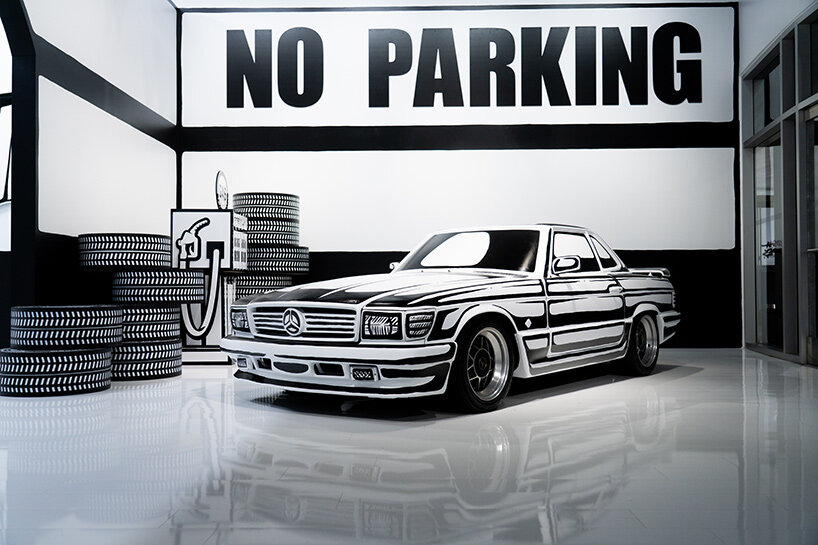 five hand-painted cars fill joshua vides' monochromatic garage at the petersen - 1