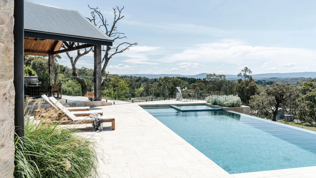 Kangaroo Ground Victoria country barn style home pool area