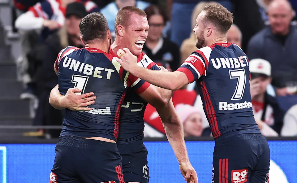 Lindsay Collins during the Roosters' win over the Broncos.