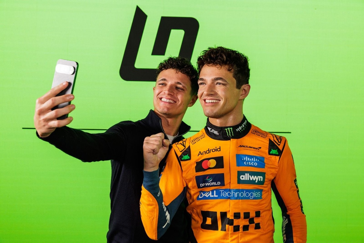 Lando Norris gets first look at Madame Tussauds waxwork as he donates race suit