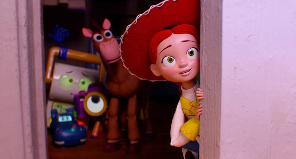Smarty Pants (Conan O'Brien), Atlas (Craig Robinson), Snappy (Shelby Rabara), Bullseye (Alan Cumming), Jessie (Joan Cusack) in Toy Story 5.