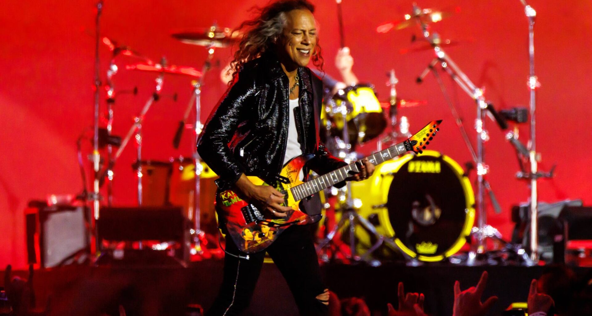Metallica’s Kirk Hammett falls from stage days after Taylor Swift T-shirt backlash