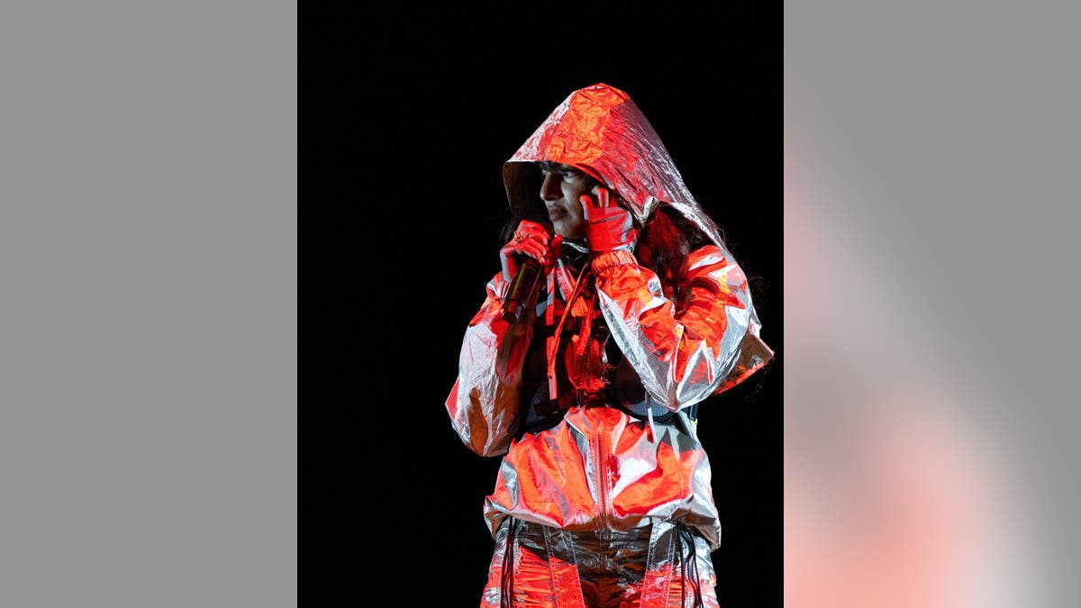 M.I.A. performing on stage at Germania Insurance Amphitheater in Austin, Texas
