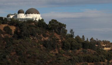 LOS ANGELES, CALIFORNIA - SEPTEMBER 18: A general view of the Griffith Observatory on September 18, 2025 in Los Angeles, California. (Photo by Luke Hales/Getty Images)