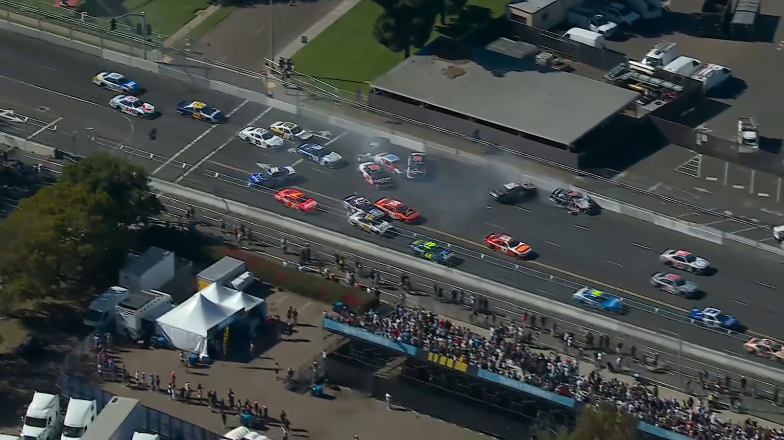 ‘Brutal’ multi-car crash stops NASCAR naval base race