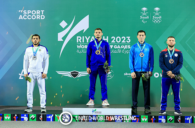 Kirill Horovets 2023 3rd World Martial Arts Championship Men's Pan Kration 84 kg Gold Medal Award Ceremony. Photo = International Wrestling Federation