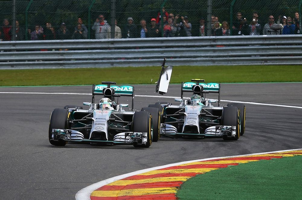 Remember Spa 2014? Forget all the noise (or rather the lack of it) about the new regulations, Hamilton and Rosberg just  collided!