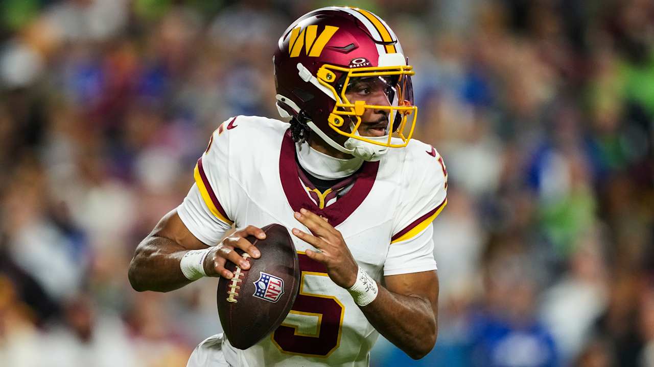 Commanders QB Jayden Daniels on learning David Blough's offense: 'I've still got a long way to go'