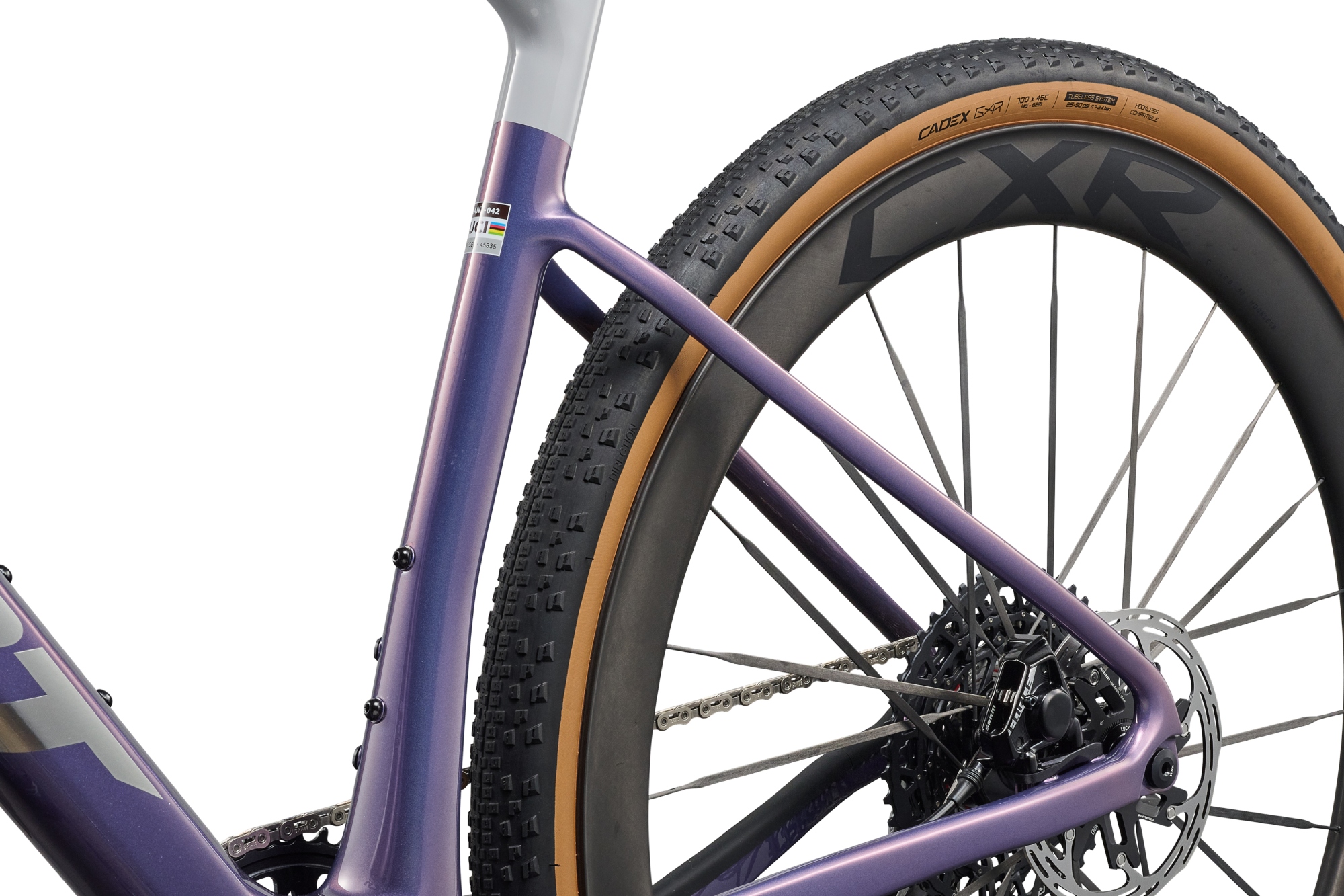 The back end of the new Giant Revolt showing Cadex wheels and tyres