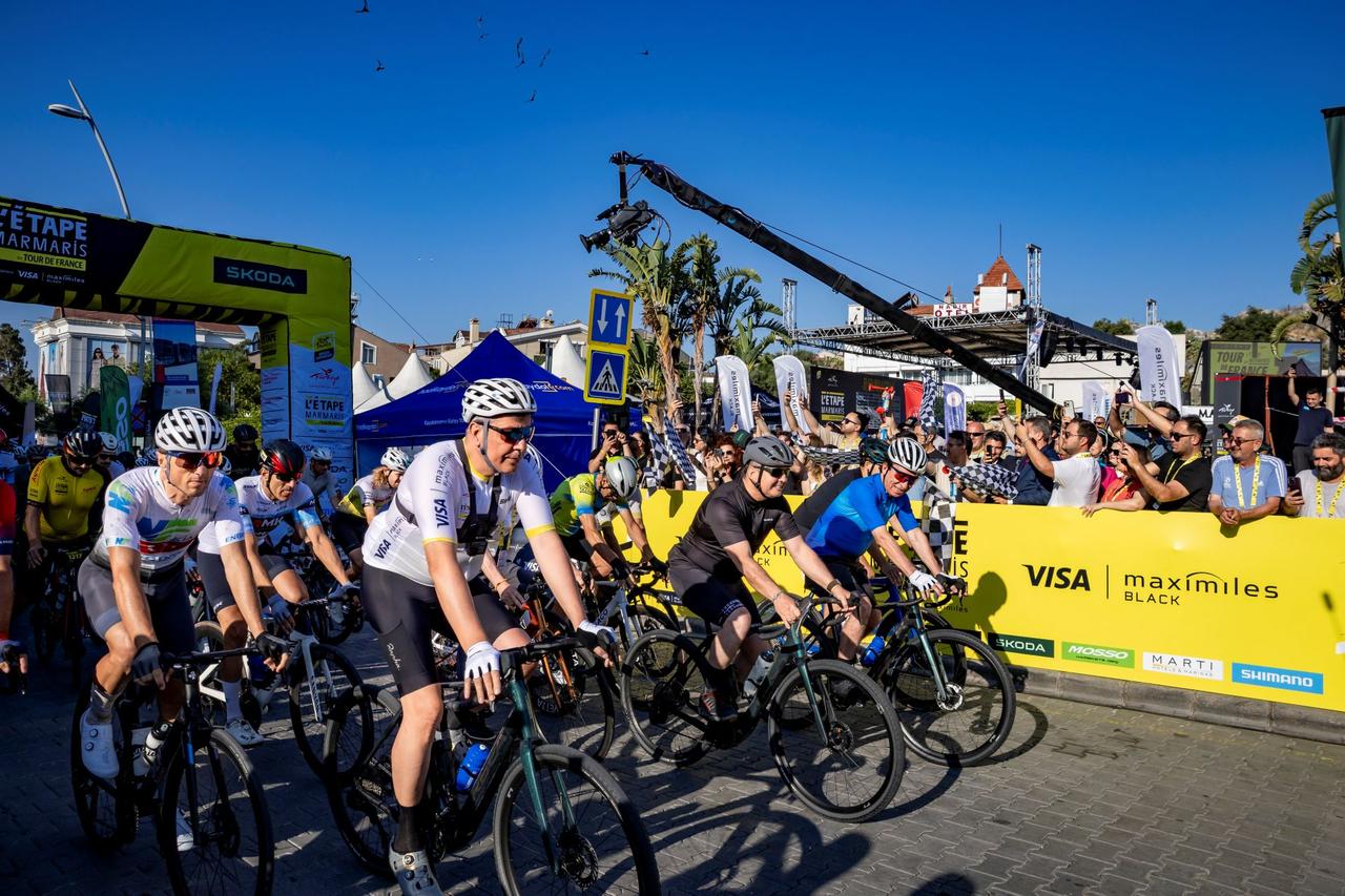 Cyclists set off from the event area during L'Etape Marmaris by Tour de France, part of the official amateur series of the Tour de France. (Photo via L'Etape Marmaris by Tour de France)
