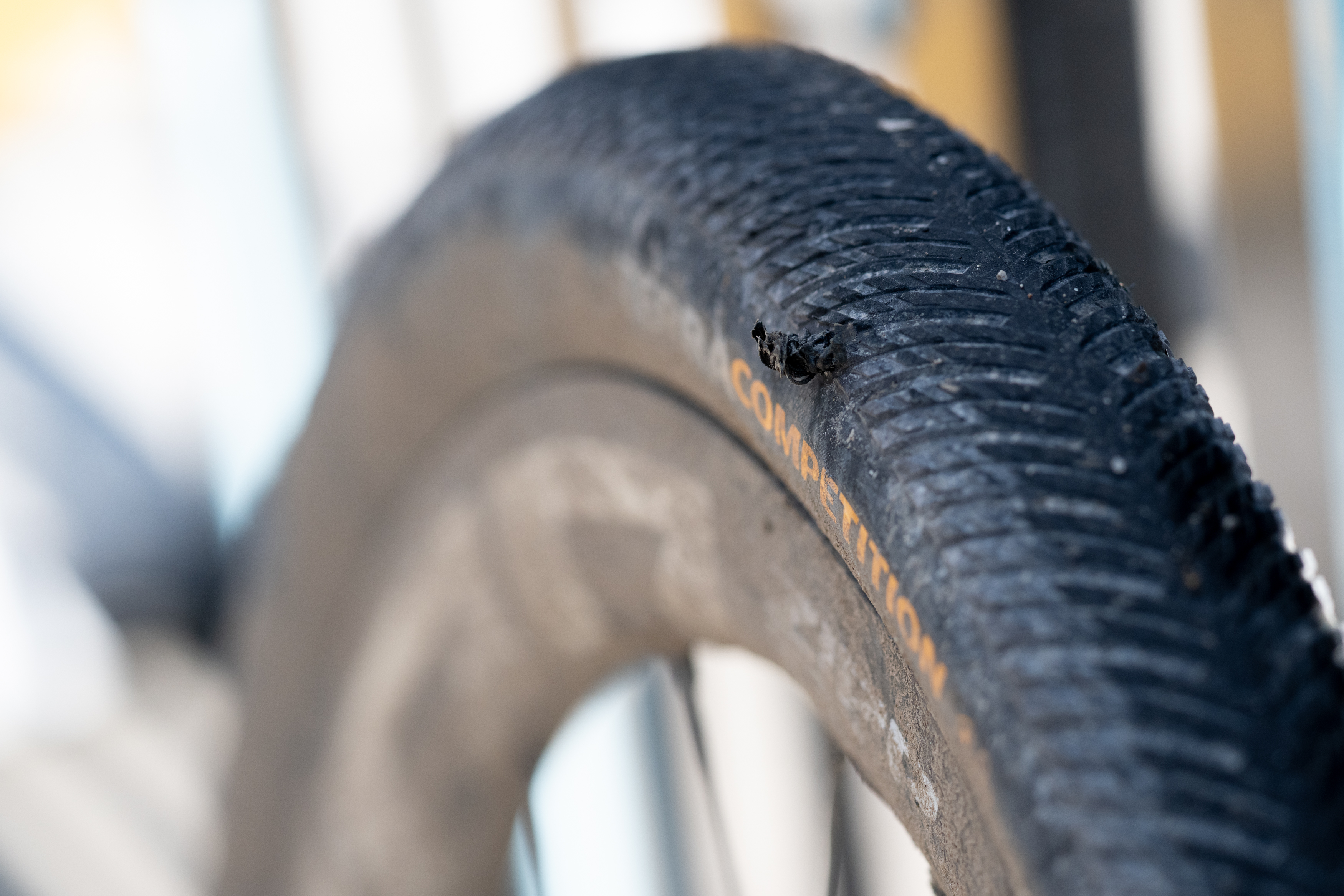 Photos of the bikes from the finish line of Unbound Gravel 2026