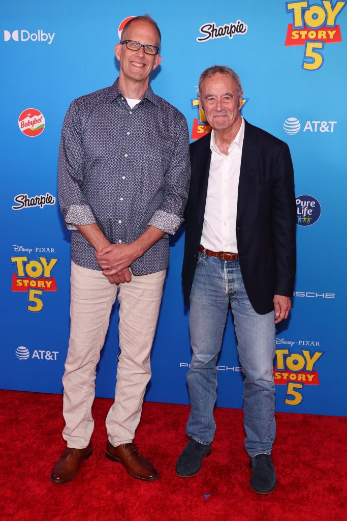 Pete Docter and Jim Morris at the "Toy Story 5" premiere