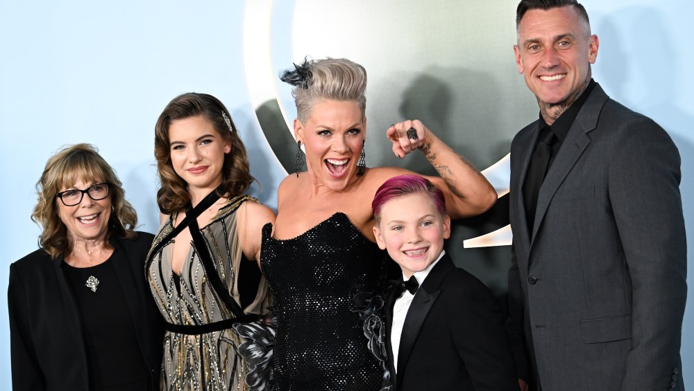 Judith Moore, Willow Sage Hart, P!nk, Jameson Hart and Carey Hart at The 79th Annual Tony Awards held at Radio City Music Hall on June 07, 2026 in New York, New York.