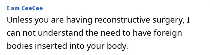 Comment about reconstructive versus cosmetic plastic surgery Comment about reconstructive versus cosmetic plastic surgery